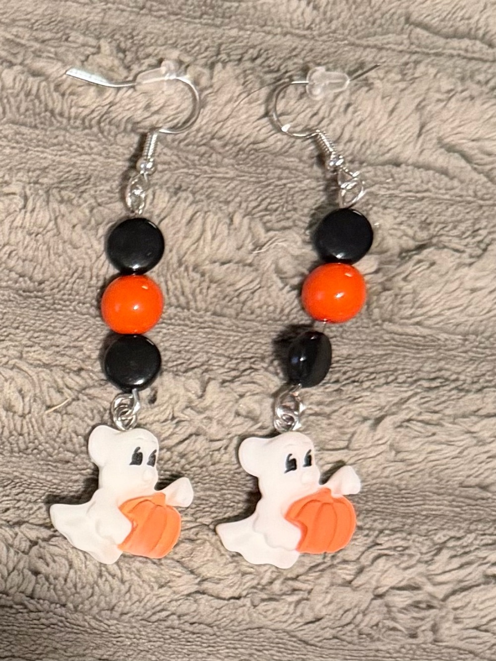 Cute Ghost & Pumpkin Dangle Earrings